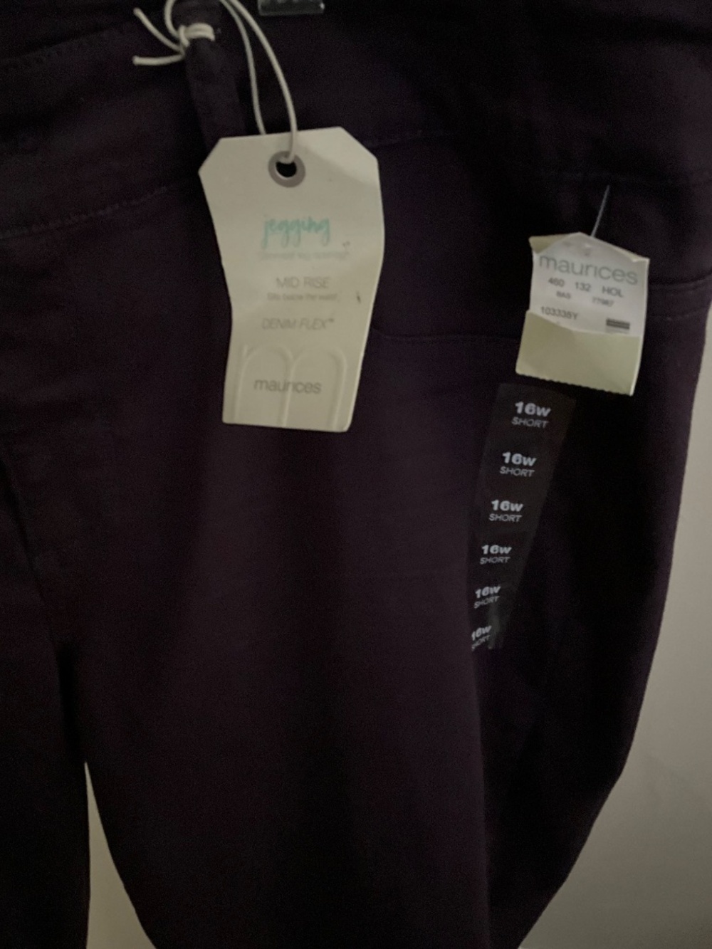 Maurices Black Mid Rise Denim Flex Jeggings Size 16W Short - Picture 2 of 5